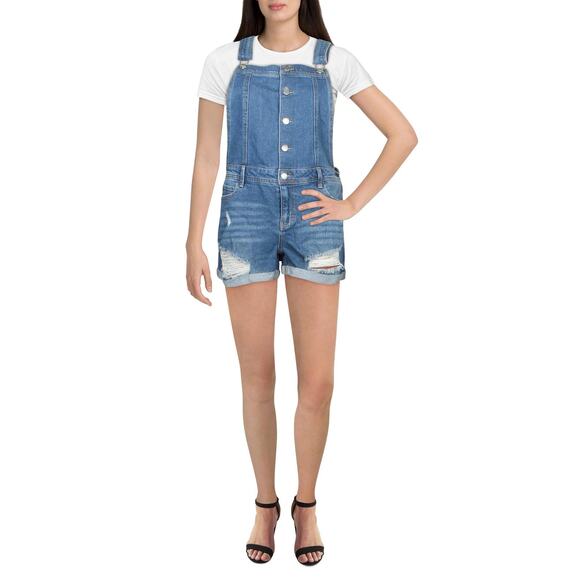 Tinseltown Pants - NWT Tinseltown Distressed Denim Shortalls - Small